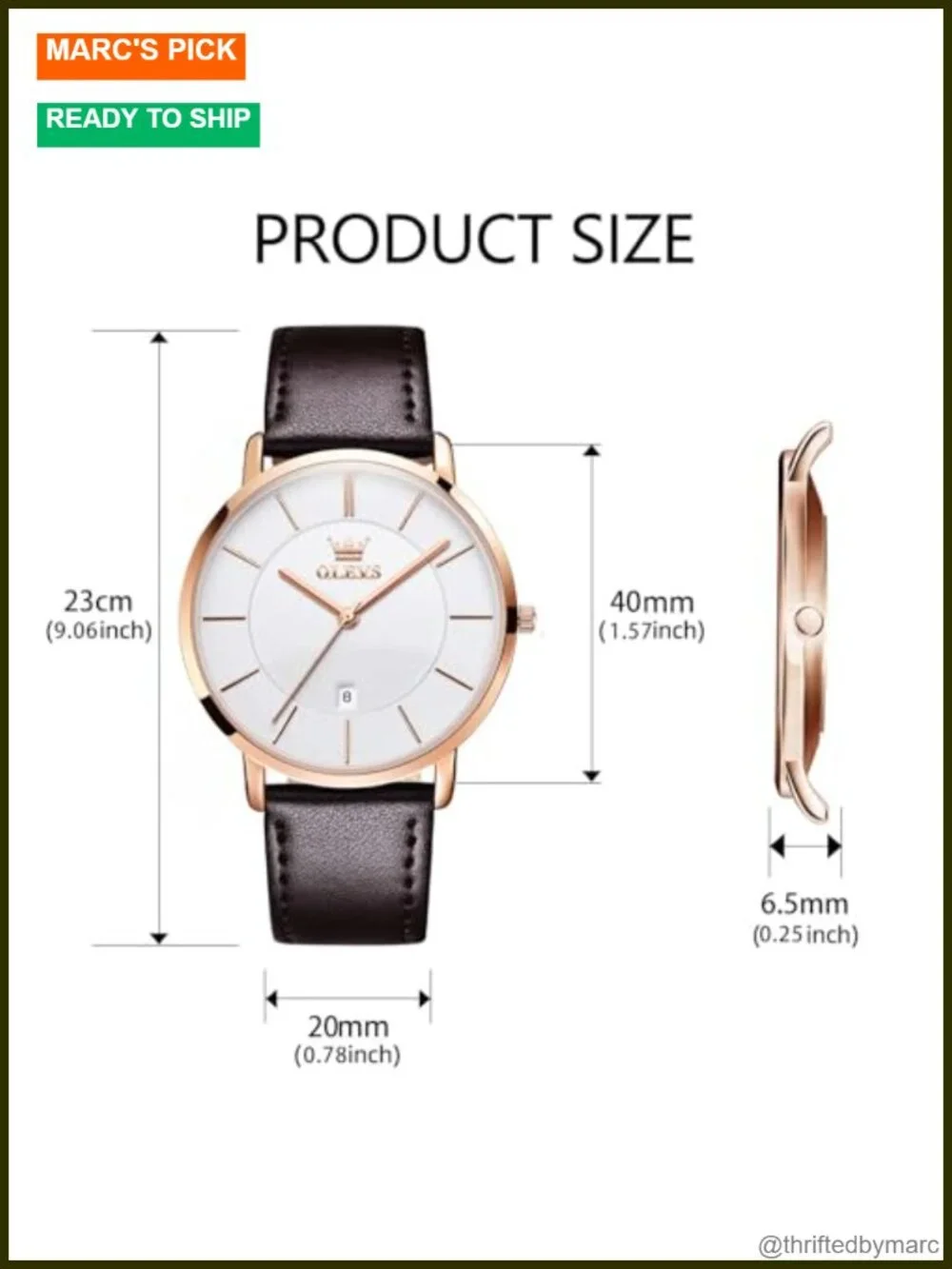 Ultra Thin Leather Watch for Men Dress Casual Minimalist Quartz Analog